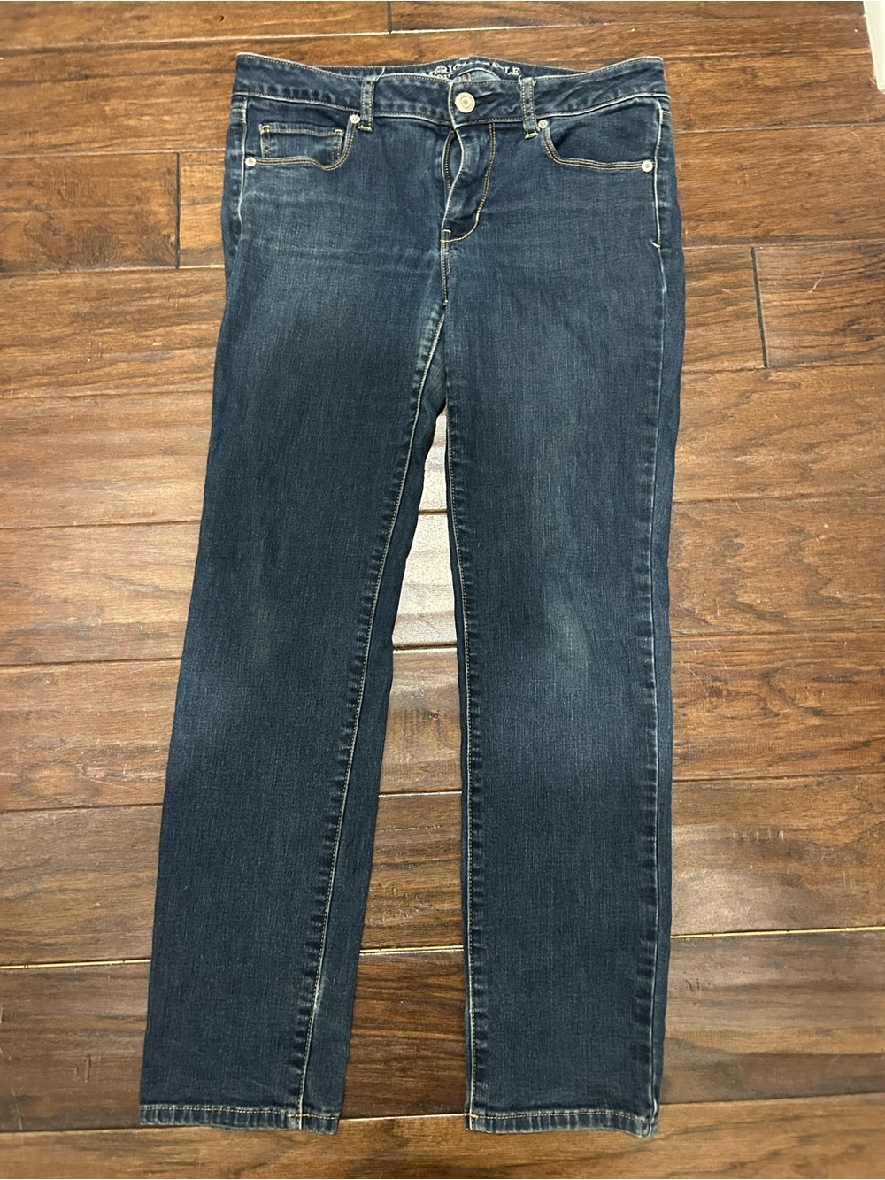 American Eagle Outfitters Dark Blue Straight-Leg Jeans size 12
